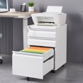 thumbnail image 1 of 3-Drawer Mobile Filing Cabinet With Lock, Metal Office Storage For Legal And Letter Sized Documents And Files, 1 of 1