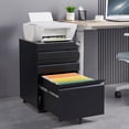 thumbnail image 1 of 3-Drawer Mobile Filing Cabinet with Lock, Office Storage Filing Cabinet, 1 of 6