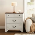 thumbnail image 1 of 3-Drawer Nightstand For Bedroom, Mid Century Modern Wooden Closet Storage Organizer, 1 of 5