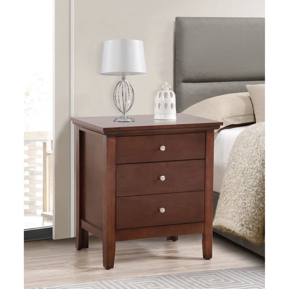 3 Drawer Nightstand for Bedroom | Bedside Storage Function | Particle Board with Wood Veneers | Overcome the Problem of Low - quality Appearance
