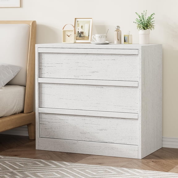 3 Drawer Nightstand with Large Storage & Anti-Tip Design, Modern Bedside Table Organizer for Living Room
