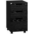 thumbnail image 1 of 3 Drawer Office Storage Cabinet, Under Desk Cabinet With Wheels, Black Wood Grain, 1 of 9