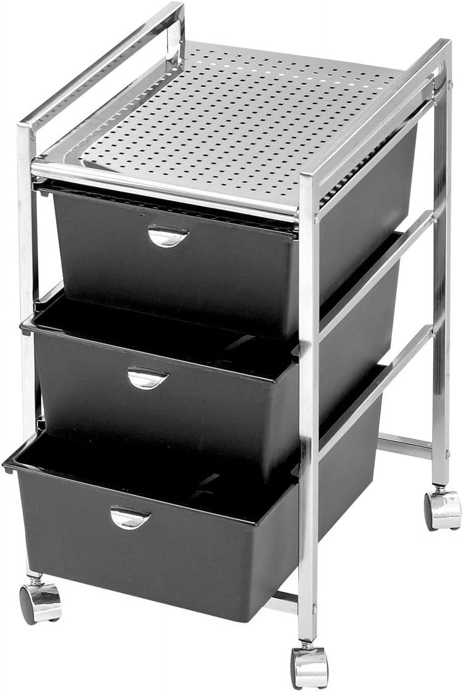 3 Drawer Pedicure Cart on Rolling Wheels for Salons & Spas, Model D23