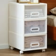 3 Drawer Plastic Drawers Stackable Drawers Clear Cart with Wheels for