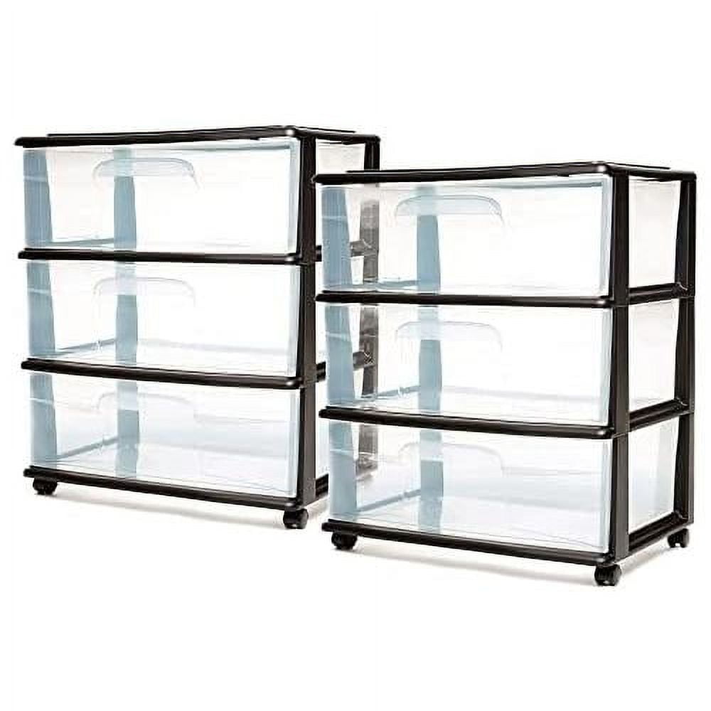 3 Drawer Plastic Storage Cart With - 3 Drawer Plastic Storage Cart With Caster Wheels For Home Office Dorm Classroom Organization Black Frame Clear Drawers 2 Pack 082a15d4 6fd6 4053 B54d 67a39e336b62.7de4cdbd0dfc2f586081f74d545d7d56