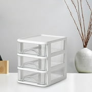 3 Drawer Plastic Storage, Mini Drawer Unit, White Frame with Clear Drawers for Craft Storage, Desktop Plastic Drawer Storage Organizer for Home, Office