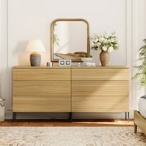 3 Drawer Reeded Dresser for Bedroom Set of 2, Minimalist Modern Chest of Drawers, Wood Storage 6 Drawer Dresser Organizer for Bedroom Living Room Hallway Closet