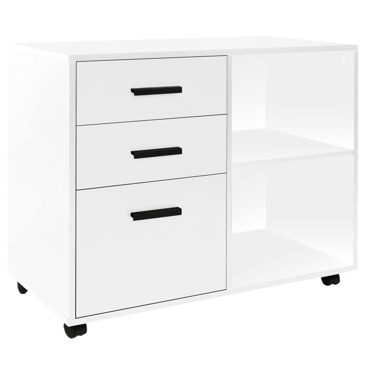 3 Drawer with Shelf Office Storage File Under Desk Storage