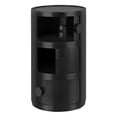 thumbnail image 1 of 3 Drawer Sliding Barrel Modern Bedroom Nightstand, Black, 1 of 8