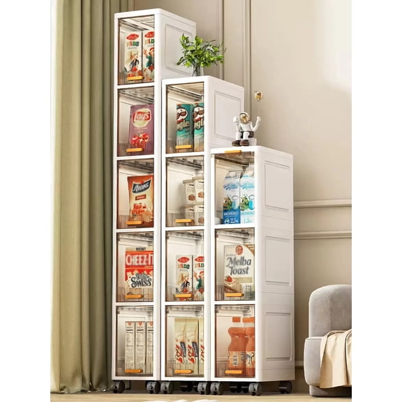 3-Drawer Slim Storage Cart, Narrow Rolling Organizer on Wheels for Bathroom Kitchen Laundry