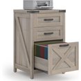 thumbnail image 1 of 3 Drawer Small File Cabinet, Farmhouse Vertical Filing Cabinet Fits Letter and A4 Size, Under Desk Wooden File Cabinets for Home Office, Printer Stand, Grey, 1 of 16