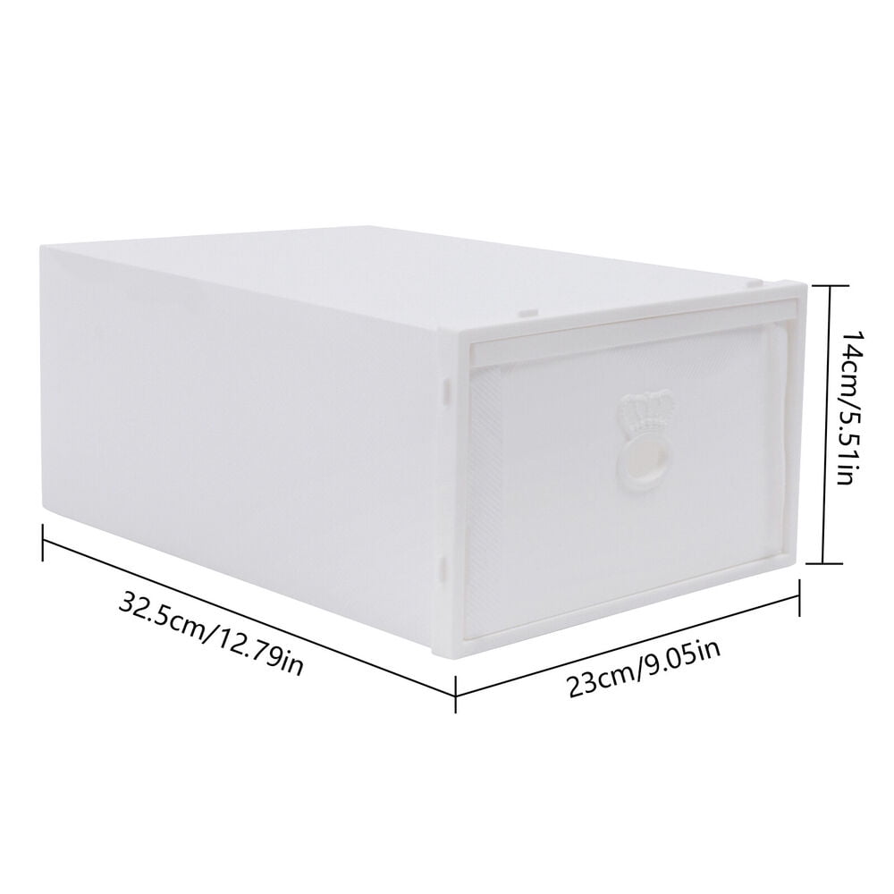 3 Drawer Storage Bin Box with Lid Stackable Plastic Cube Organizer