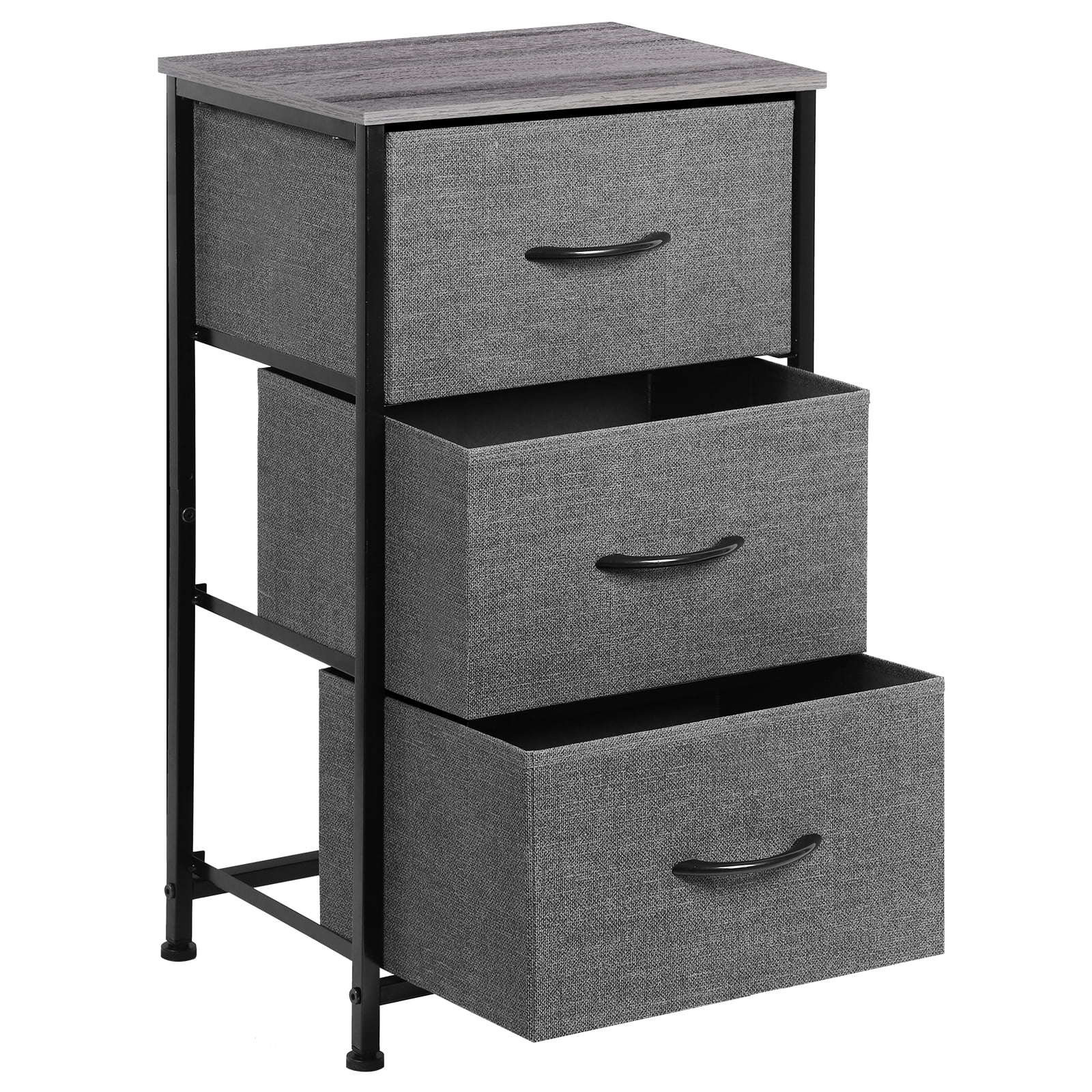 3 Drawer Storage,Nightstand Fabric Dresser，Bedside Table Small Dresser