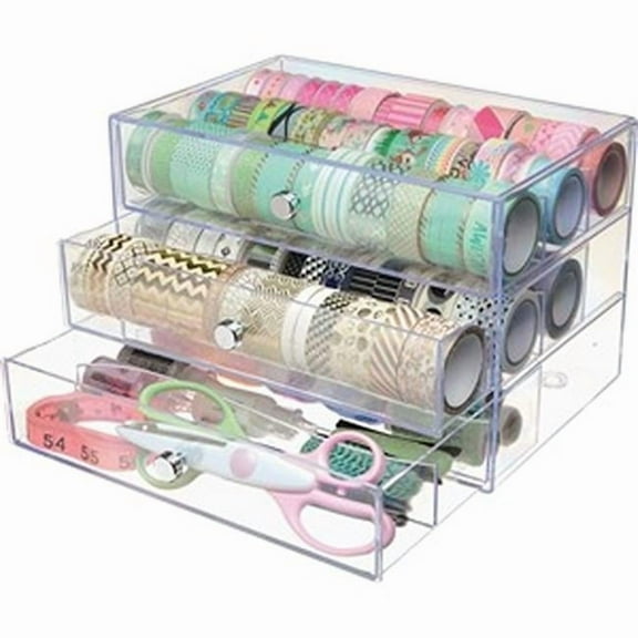 3-Drawer Storage Organizer, Clear