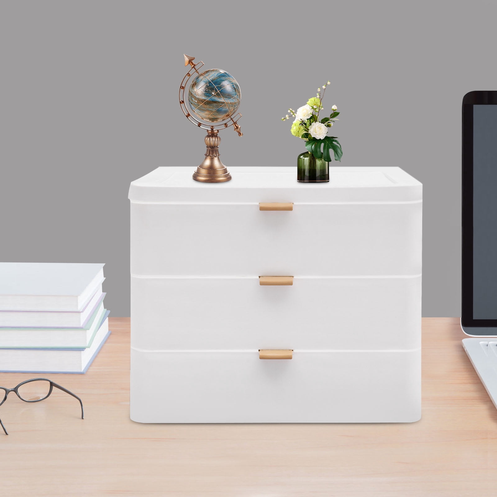 3-Drawer Storage Unit, Desktop Storage Box, Desk Drawer Organizer, for ...