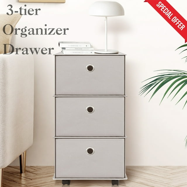 3 Drawer Storage with Wheels, Foldable Light Weight and Easy to