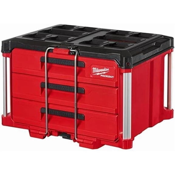 3-Drawer Tool Box, Heavy Duty Jobsite Storage Organizer with Locking System and Durable Construction, Modular Tool Box for Workshop and Jobsite