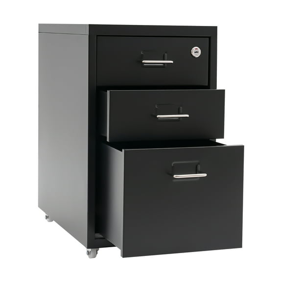 3-Drawer Vertical File Cabinet, Lockable, Sturdy Cold-Rolled Steel with Wheels, Ideal for Office and Home Organization