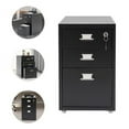 thumbnail image 1 of 3-Drawer Vertical File Cabinet,Metal Mobile File Cabinet with Lock and Curved Handle, Freestanding Filing Cabinet Under Desk,Office Storage Cabinet for Home, Office, Study, Dresser, 1 of 7
