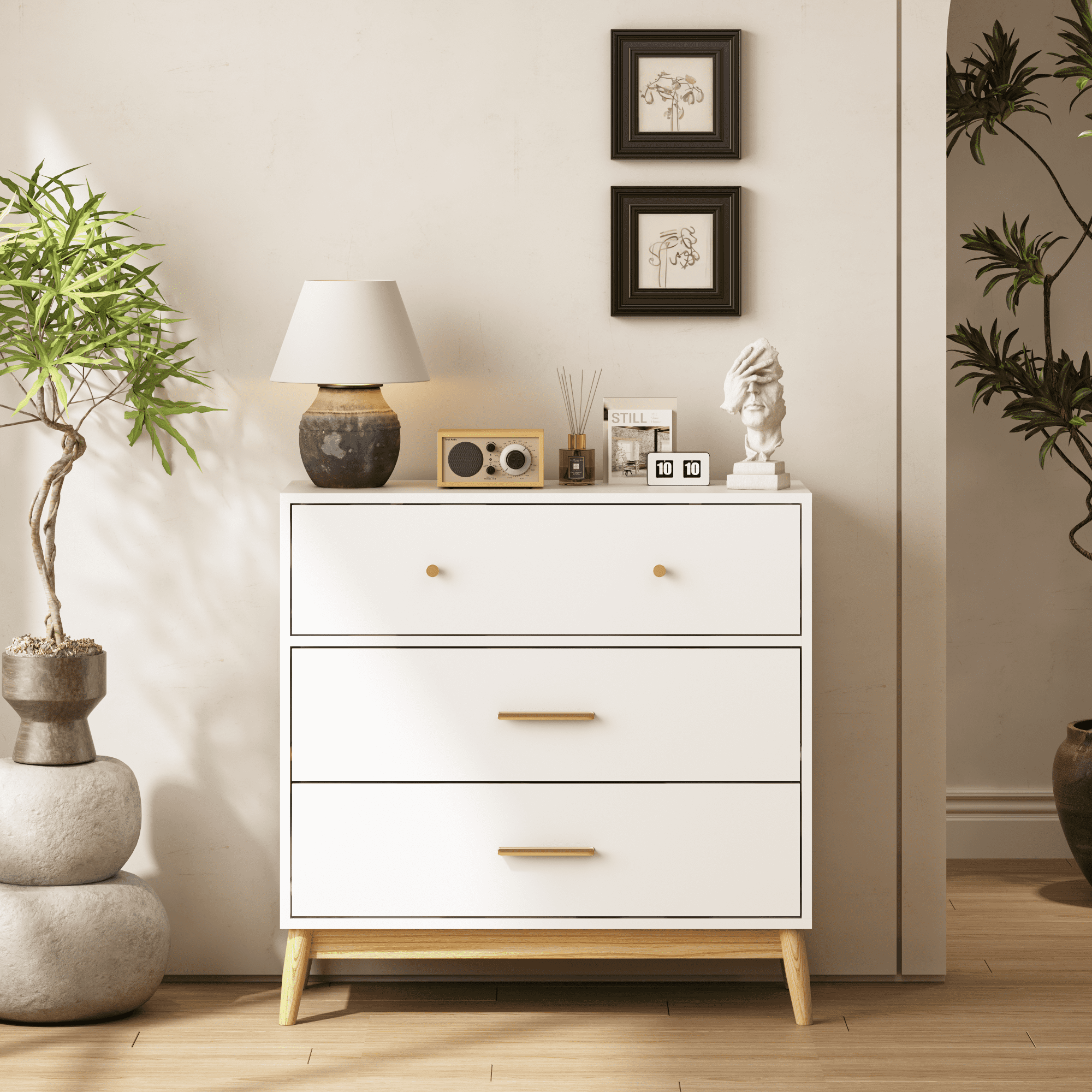 rose gold and white dresser Juliet Italian Modern White & Rosegold Dresser