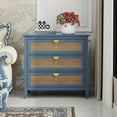 thumbnail image 1 of 3-Drawers Dressers with Rattan Decorated Chest, 30.71" H Modern Crafted Bedside Night Stand with Metal Handle, Boho Sideboard Storage Cabinet for Bedroom, Living room and Study, 1 of 9