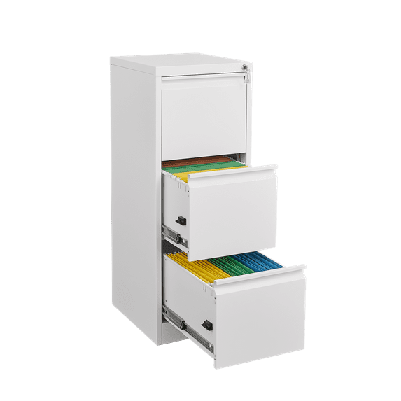 3 Drawers Home Office File Cabinet, Metal Vertical Filing Cabinet With Lock For /Legal/Letter/A4