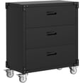 thumbnail image 1 of 3 Drawers Metal Tool Cabinet with Wheels, Black Garage Storage Cabinets, Easy Assembly Rolling Tool Chest for Home, Warehouse, Workshop, Basement - 35.4" H x 31.5" W x 16.5" D, 1 of 7