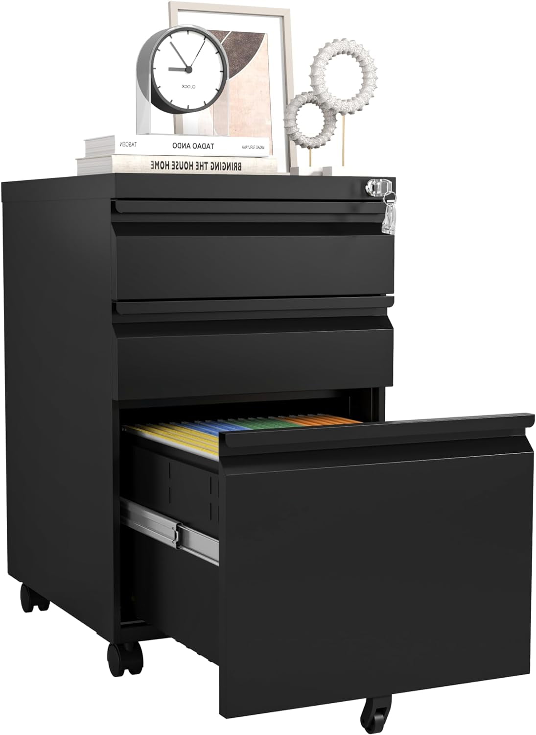 3 Drawers Mobile File Rolling File Fully Assembled