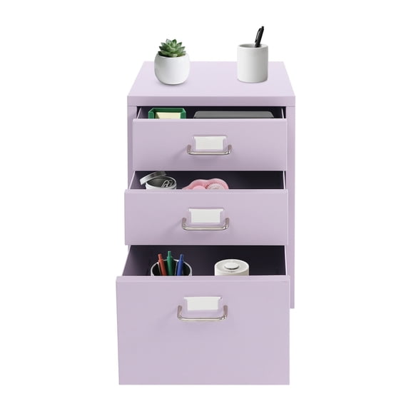 3 Drawers Mobile Filing Cabinet Home Office Under Desk Storage Cabinet W/ Wheels Cold-rolled Steel, Aluminum Alloy