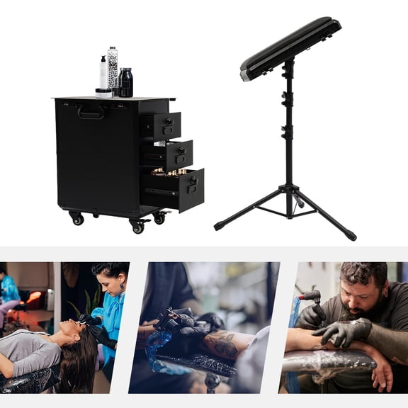 3 Drawers Pro Cosmetic Storage Box Multi Function Rolling Makeup Case Black For Make-Up Artists From Beginners To Professionals