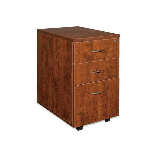 3 Drawers Vertical Wood Composite Lockable Filing Cabinet, Cherry