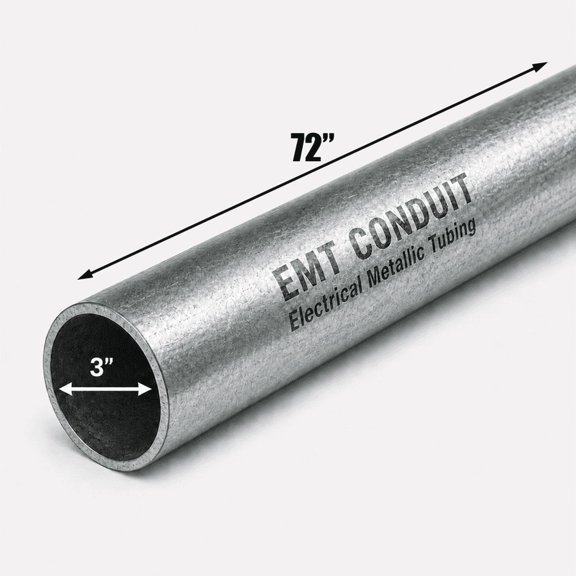 3 in. Diameter x 72 in. Length Galvanized Steel EMT Conduit Pipe