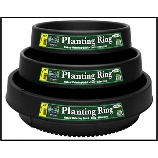 3 Ea ~ 16 in, 20 in & 24 in Planting Rings. Round Edging, Deep Watering Trees, Roses & Plants, Black