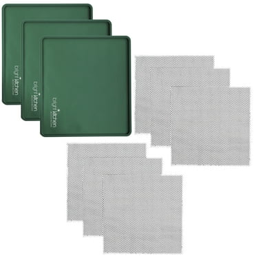 3 Edge Fruit Leather Silicone + 6 Mesh Screen Dehydrator Sheets Compatible With Magic Mill Pro BioChef Arizona Non Stick Dryer Mats for Jerky, Fruit, Herbs, Chips, Flax Crackers Crusts Tray Lip Liners