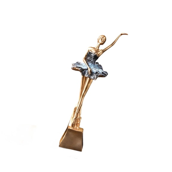 3. Elegant Ballet Dancer Statue Handmade Resin Artwork for Desktop Living Room Display
