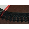 thumbnail image 1 of 3" Embroidered Venise Lace Trim Black White Green Gray Pink Ivory by Yard (Black), 1 of 2