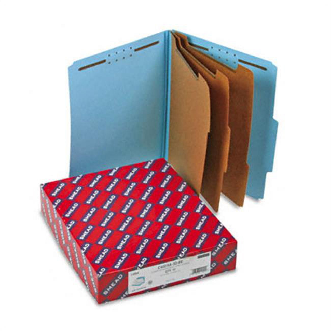 Three Section Classification Folder 3 Expansion Classification Folder with 2/5 Tab Ltr 8-Section Blue 10/bx ...