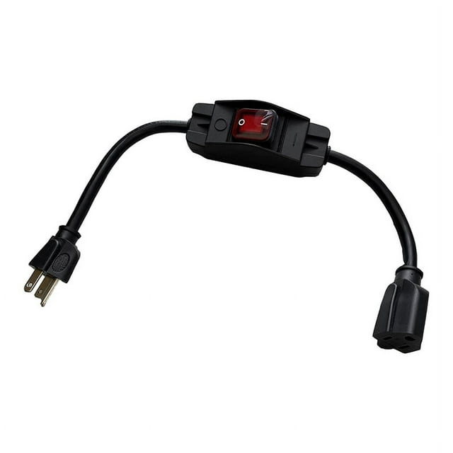 3 Extension Cord with Waterproof Switch, 1875W Heavy Duty Extension