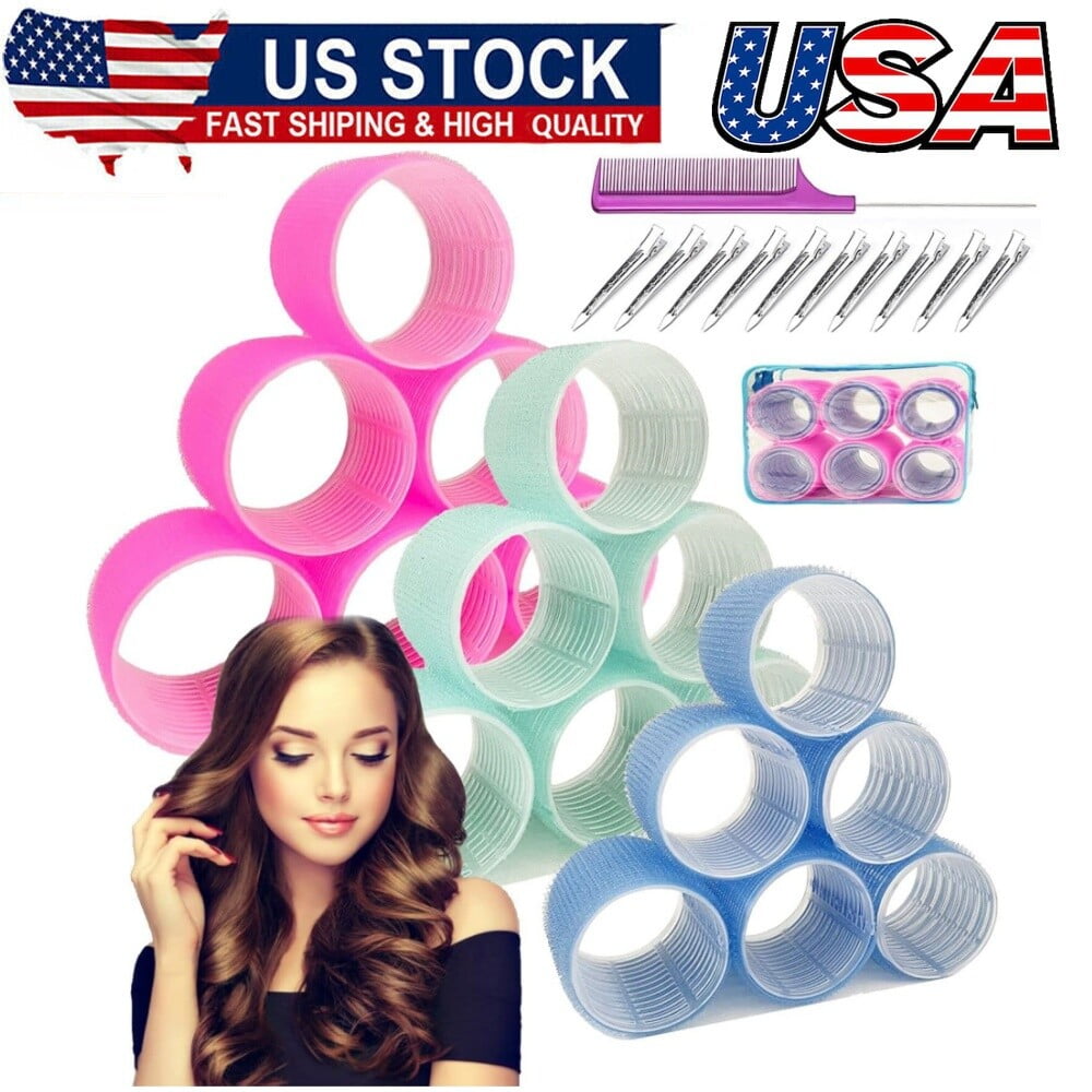 3'' Extra Large Hair Rollers Set Jumbo Hair Rollers for Long Hair Clips ...