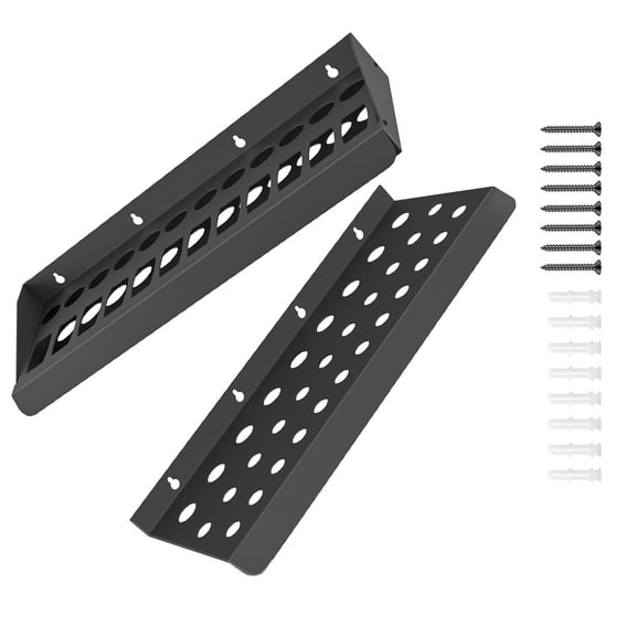 3. Extra Sturdy 2-Pack Metal Tool Wall Rack Holds 56 Tools Two-Tier Workshop With Oxidation Finish