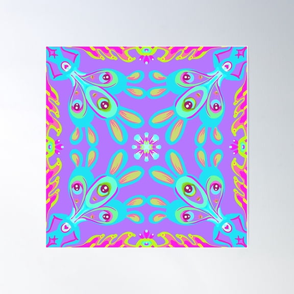 3 Eyed Cyclops Bunnies Poster Wall Art, Modern Wall Decor For Living Room Bedroom, 30x30 UNFRAMED