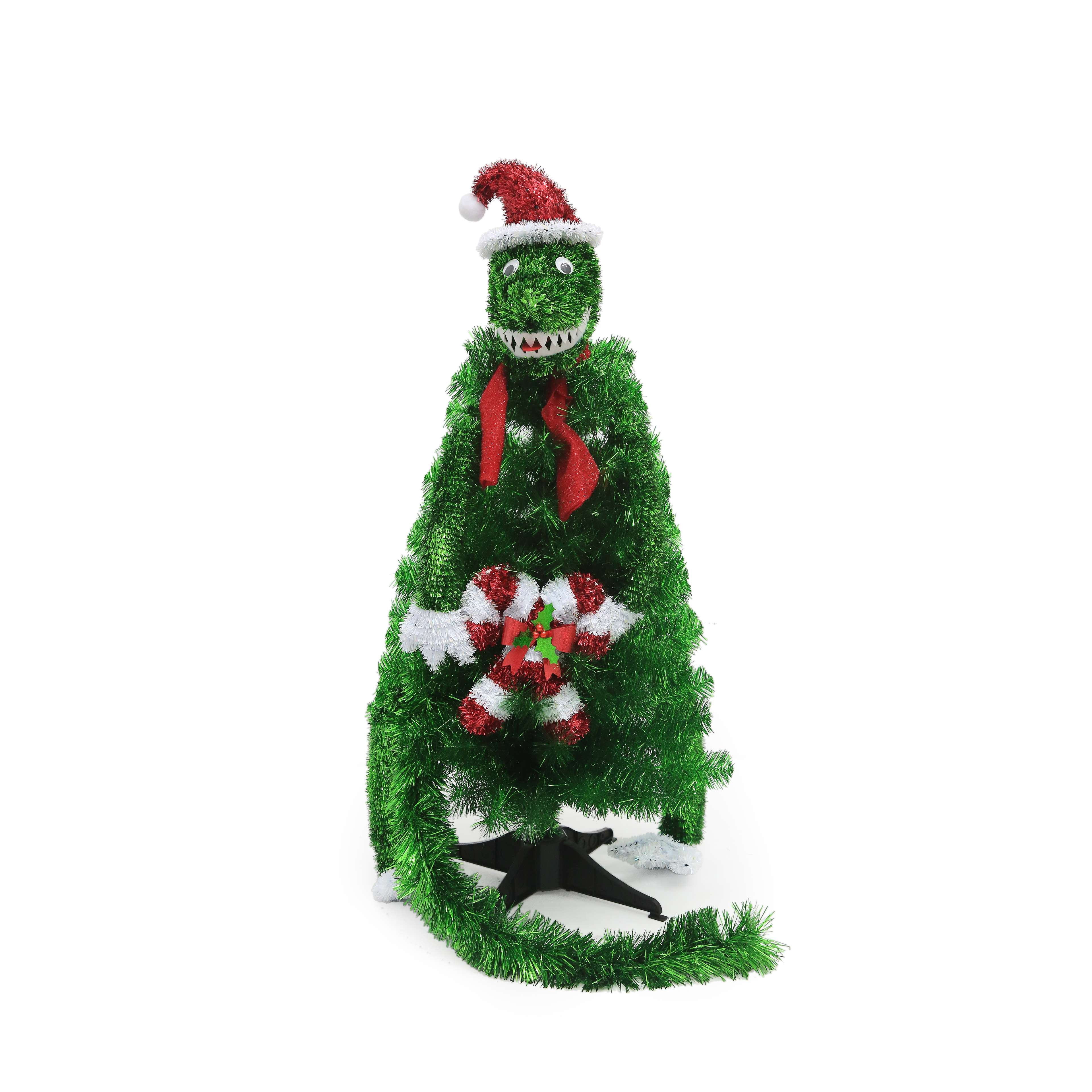 3 Foot Festive Collection T-Rex Tinsel Christmas Tree by Holiday Time