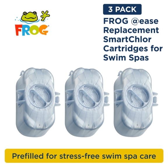 FROG @ease Replacement SmartChlor Cartridge for use with Swim Spa FROG @ease Floating System - Swim Spa Sanitizer System Supports Less Chlorine Use - 3 Pack