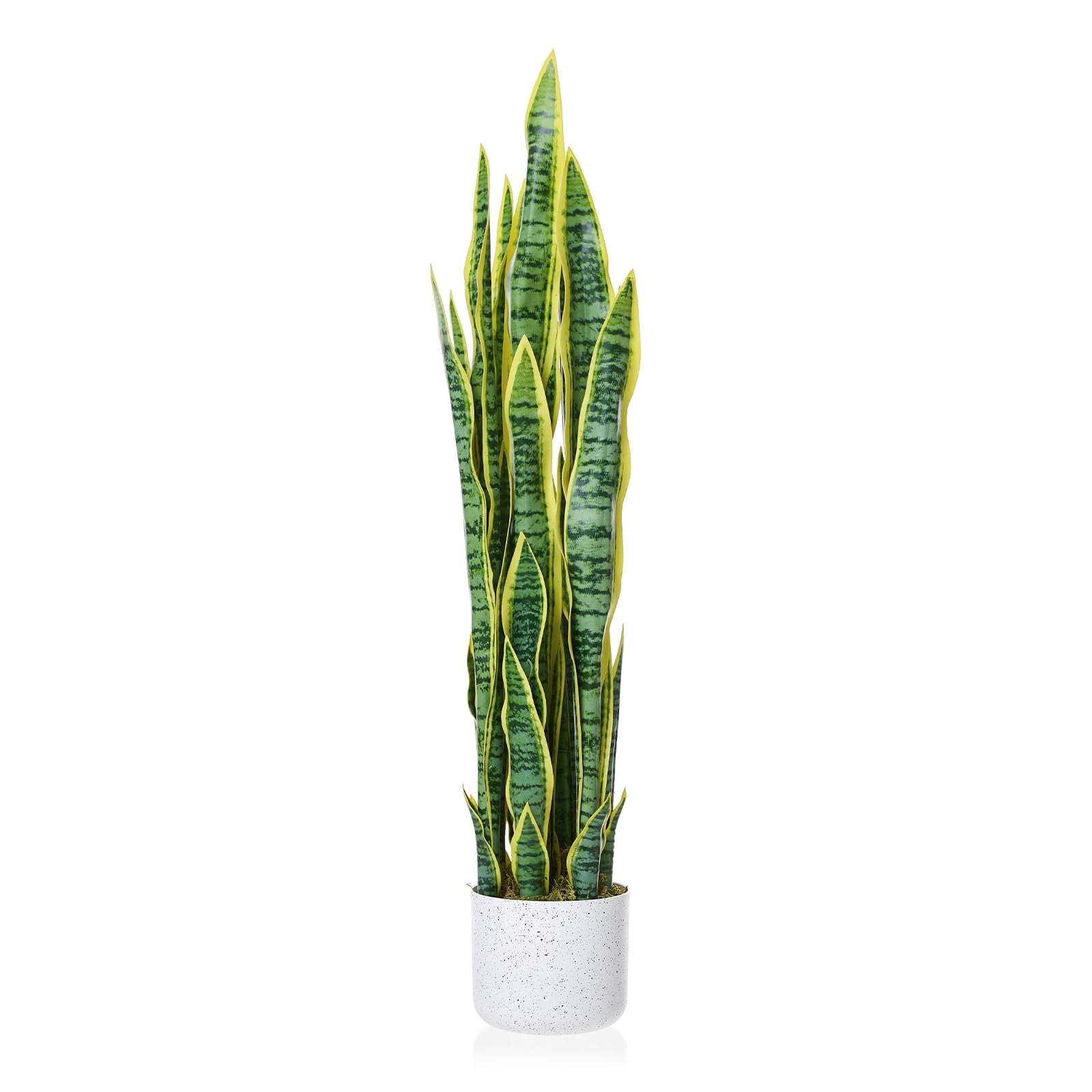 3 FT Artificial Snake Plant, Tall Fake Sansevieria Fake Agave Potted Tongue Plants Decoration,Faux Decorative Tropical Plants Indoor,Lifelike Faux Tongue Plant for Home Garden Hallway Office