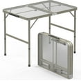 thumbnail image 1 of 3 FT Folding Camping Table, Portable Picnic Table, Lightweight Grill Table with Adjustable Height, Carry Handle, Metal Folding Table for Picnic Camping Cooking BBQ,Silver, 1 of 16