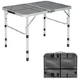 thumbnail image 1 of 3 FT Folding Grill Table for Outside, Lightweight Portable Metal Aluminum Outdoor Grill Table with Adjustable Height Legs, Great for Camping Picnic Cooking BBQ, Silver Black, 1 of 17