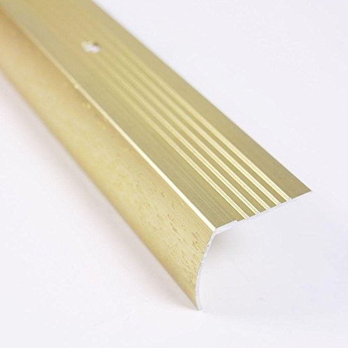 3 FT - Hammered Satin Gold Finish Stair Nosing 1 1/16" Wide Top