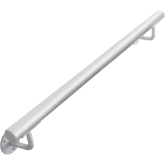 3 FT Heavy Duty Metal Stairs Railing Indoor White, Wall Mount Pipe Stair Handrail - Hand Rails for Indoor & Outdoor Steps, Banister Deck Porch Patio Railing, Wall Grab Bars for Seniors