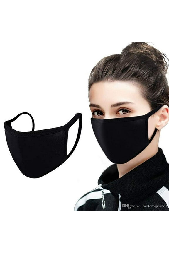 3 Face masks Black, With a Free Adjustable Hooks, 100% Cotton Washable Reusable, 1 set of 3 Face mask