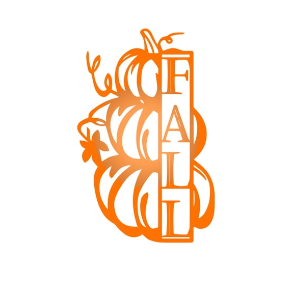 ''3 Fall pumpkings'' - 25'' x 16'' Festive Thanksgiving Vinyl Wall Art ...